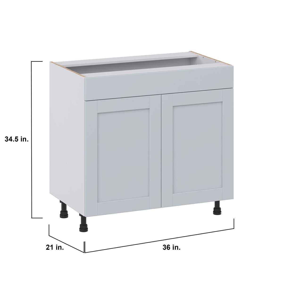 Hugo&Borg Charlesberg 36-in W x 34.5-in H x 21-in D Gray Sink Base Fully Assembled Cabinet (Recessed Panel Shaker Style)