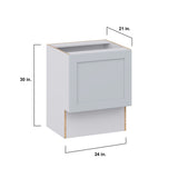 Hugo&Borg Charlesberg 24-in W x 34.5-in H x 21-in D Gray Base Fully Assembled Cabinet (Recessed Panel Shaker Door Style)