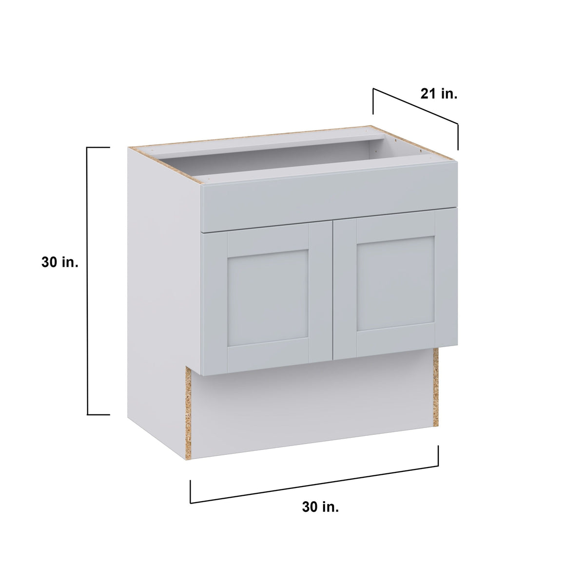 Hugo&Borg Charlesberg 30-in W x 30-in H x 21-in D Gray Sink Base Fully Assembled Cabinet (Recessed Panel Shaker Style)