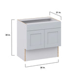 Hugo&Borg Charlesberg 30-in W x 30-in H x 21-in D Gray Sink Base Fully Assembled Cabinet (Recessed Panel Shaker Style)