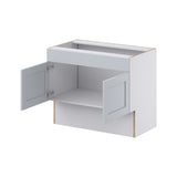 Hugo&Borg Charlesberg 36-in W x 30-in H x 21-in D Gray Sink Base Fully Assembled Cabinet (Recessed Panel Shaker Style)