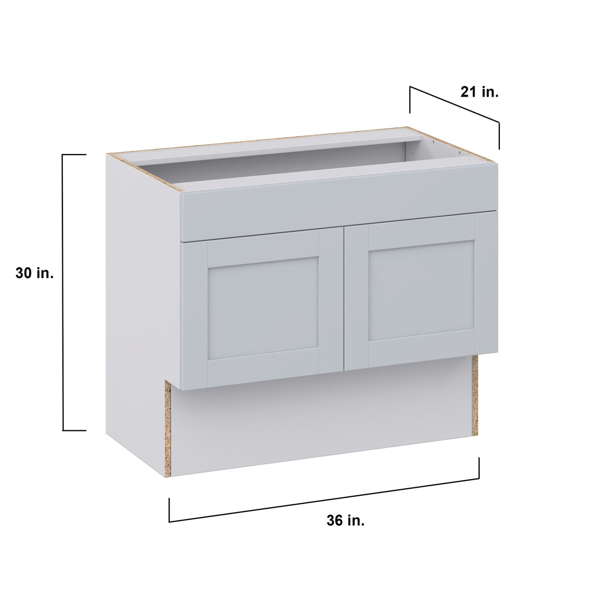 Hugo&Borg Charlesberg 36-in W x 30-in H x 21-in D Gray Sink Base Fully Assembled Cabinet (Recessed Panel Shaker Style)