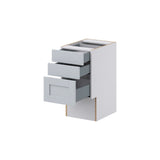 Hugo&Borg Charlesberg 15-in W x 30-in H x 21-in D Gray 3-Drawer Base Fully Assembled Cabinet (Recessed Panel Style)