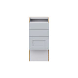 Hugo&Borg Charlesberg 15-in W x 30-in H x 21-in D Gray 3-Drawer Base Fully Assembled Cabinet (Recessed Panel Style)