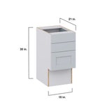 Hugo&Borg Charlesberg 15-in W x 30-in H x 21-in D Gray 3-Drawer Base Fully Assembled Cabinet (Recessed Panel Style)