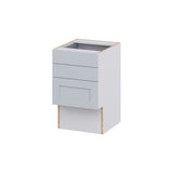 Hugo&Borg Charlesberg 18-in W x 30-in H x 21-in D Gray 3-Drawer Base Fully Assembled Cabinet (Recessed Panel Style)