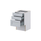 Hugo&Borg Charlesberg 18-in W x 30-in H x 21-in D Gray 3-Drawer Base Fully Assembled Cabinet (Recessed Panel Style)