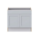 Hugo&Borg Charlesberg 36-in W x 32.5-in H x 24-in D Gray Sink Base Fully Assembled Cabinet (Recessed Panel Shaker Style)