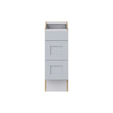 Hugo&Borg Charlesberg 12-in W x 32.5-in H x 24-in D Gray 3-Drawer Base Fully Assembled Cabinet (Recessed Panel Style)