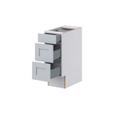 Hugo&Borg Charlesberg 12-in W x 32.5-in H x 24-in D Gray 3-Drawer Base Fully Assembled Cabinet (Recessed Panel Style)
