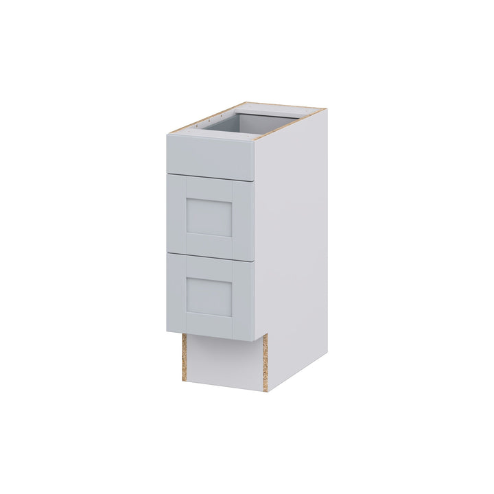 Hugo&Borg Charlesberg 12-in W x 32.5-in H x 24-in D Gray 3-Drawer Base Fully Assembled Cabinet (Recessed Panel Style)