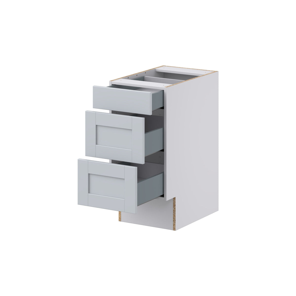 Hugo&Borg Charlesberg 15-in W x 32.5-in H x 25-in D Gray 3-Drawer Base Fully Assembled Cabinet (Recessed Panel Style)