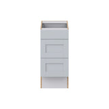 Hugo&Borg Charlesberg 15-in W x 32.5-in H x 25-in D Gray 3-Drawer Base Fully Assembled Cabinet (Recessed Panel Style)