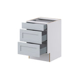 Hugo&Borg Charlesberg 21-in W x 32.5-in H x 24-in D Gray 3-Drawer Base Fully Assembled Cabinet (Recessed Panel Style)