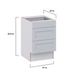 Hugo&Borg Charlesberg 21-in W x 32.5-in H x 24-in D Gray 3-Drawer Base Fully Assembled Cabinet (Recessed Panel Style)