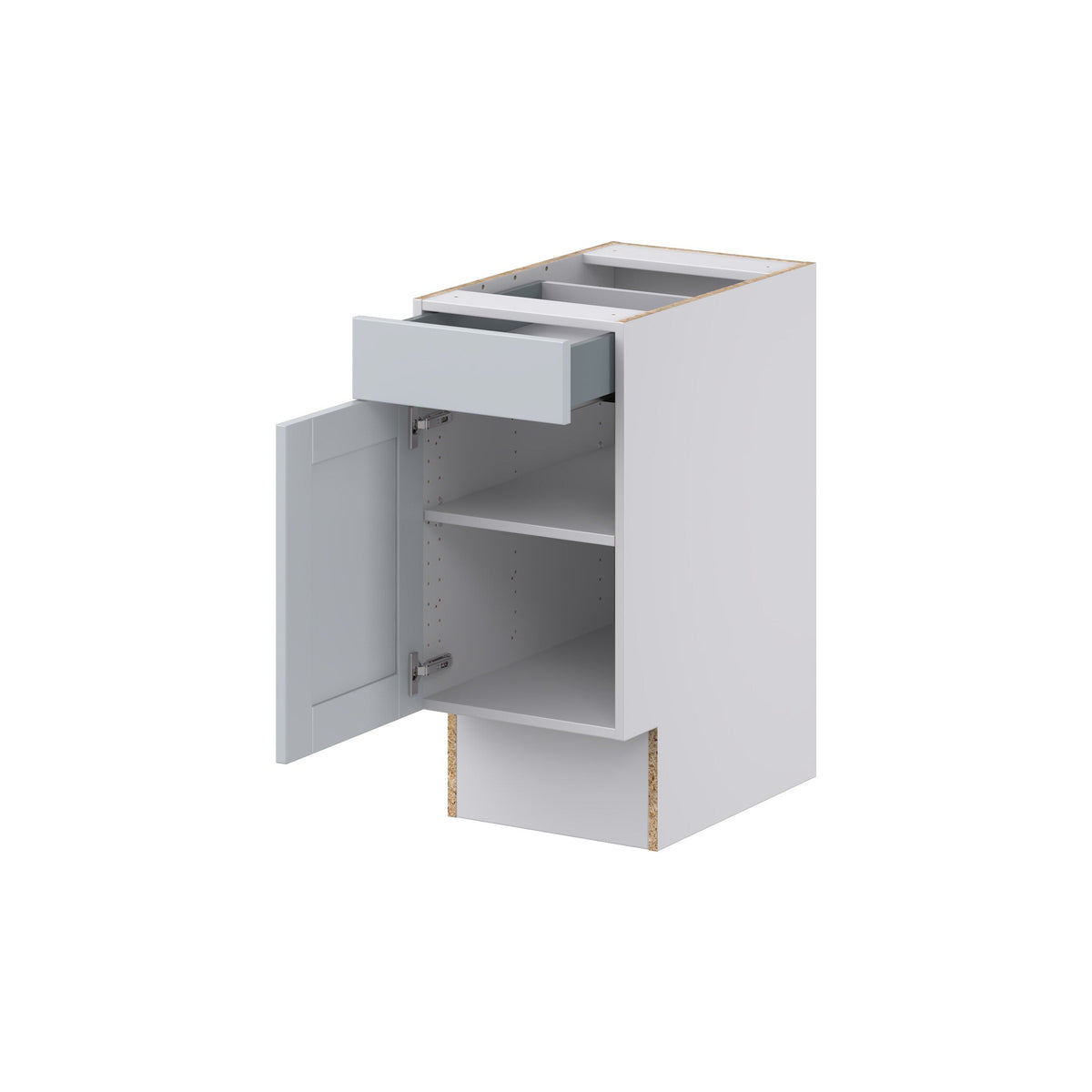 Hugo&Borg Charlesberg 15-in W x 34.5-in H x 24-in D Gray 1-Drawer Base Fully Assembled Cabinet (Recessed Panel Shaker Style)