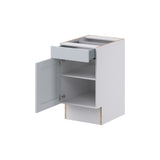 Hugo&Borg Charlesberg 18-in W x 34.5-in H x 25-in D Gray 1-Drawer Base Fully Assembled Cabinet (Recessed Panel Shaker Style)