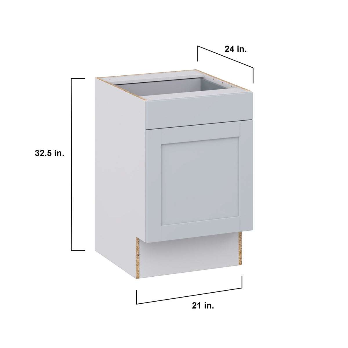 Hugo&Borg Charlesberg 21-in W x 34.5-in H x 24-in D Gray Base Fully Assembled Cabinet (Recessed Panel Shaker Door Style)