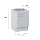 Hugo&Borg Charlesberg 21-in W x 34.5-in H x 24-in D Gray Base Fully Assembled Cabinet (Recessed Panel Shaker Door Style)
