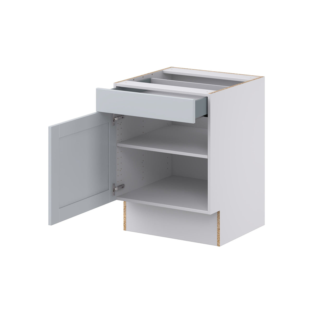 Hugo&Borg Charlesberg 24-in W x 34.5-in H x 25-in D Gray 1-Drawer Base Fully Assembled Cabinet (Recessed Panel Shaker Style)