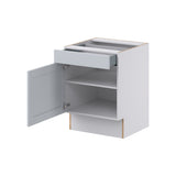 Hugo&Borg Charlesberg 24-in W x 34.5-in H x 25-in D Gray 1-Drawer Base Fully Assembled Cabinet (Recessed Panel Shaker Style)