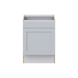 Hugo&Borg Charlesberg 24-in W x 34.5-in H x 25-in D Gray 1-Drawer Base Fully Assembled Cabinet (Recessed Panel Shaker Style)