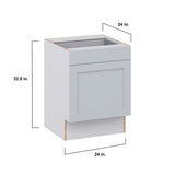 Hugo&Borg Charlesberg 24-in W x 34.5-in H x 25-in D Gray 1-Drawer Base Fully Assembled Cabinet (Recessed Panel Shaker Style)