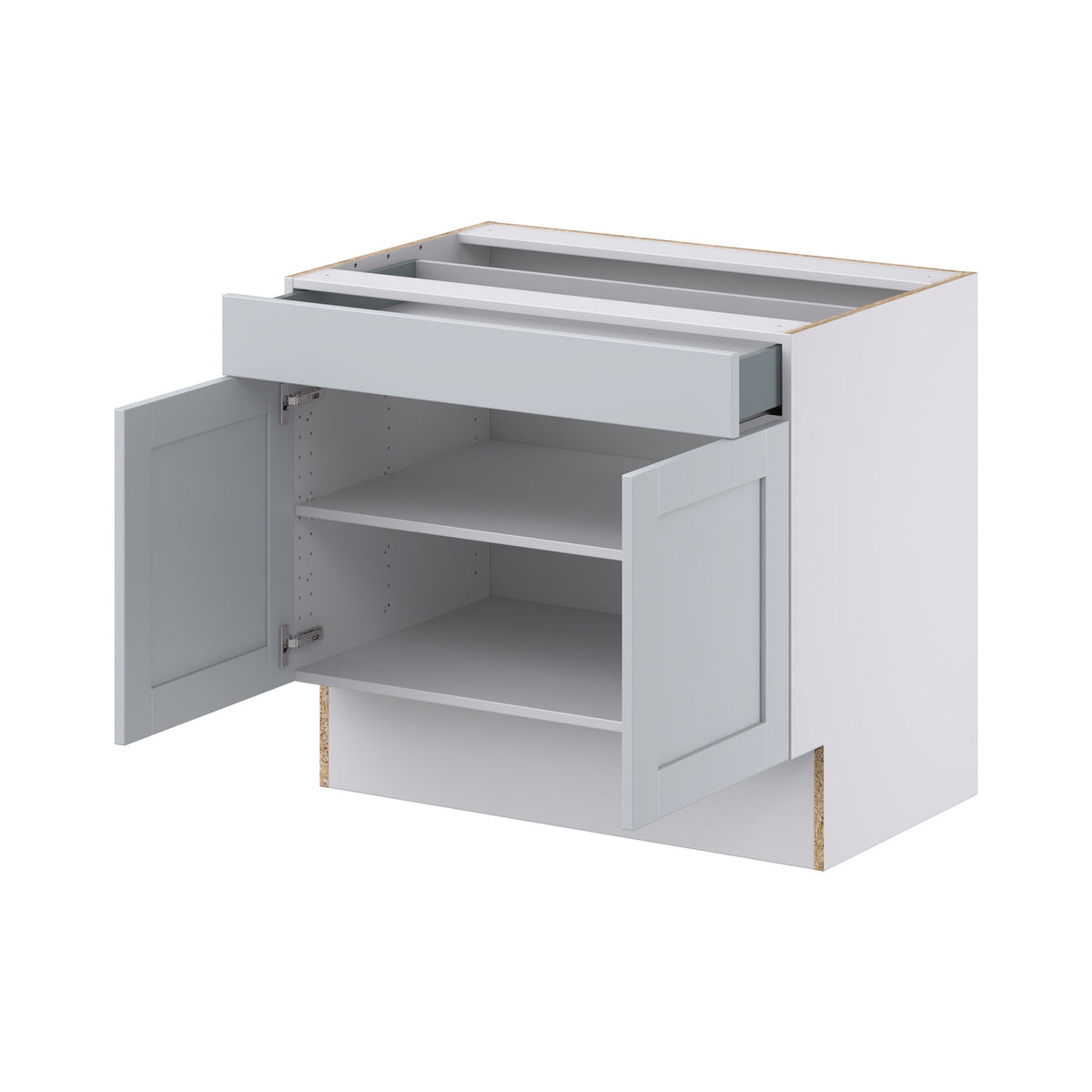 Hugo&Borg Charlesberg 36-in W x 32.5-in H x 25-in D Gray 1-Drawer Base Fully Assembled Cabinet (Recessed Panel Shaker Style)