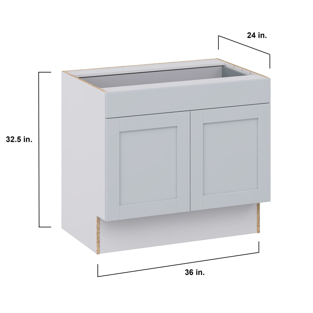 Hugo&Borg Charlesberg 36-in W x 32.5-in H x 25-in D Gray 1-Drawer Base Fully Assembled Cabinet (Recessed Panel Shaker Style)