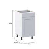 Hugo&Borg Charlesberg 18-in W x 34.5-in H x 24-in D Gray 1-Drawer Pull-out Cabinet Base Fully Assembled Cabinet (Recessed Panel Style)