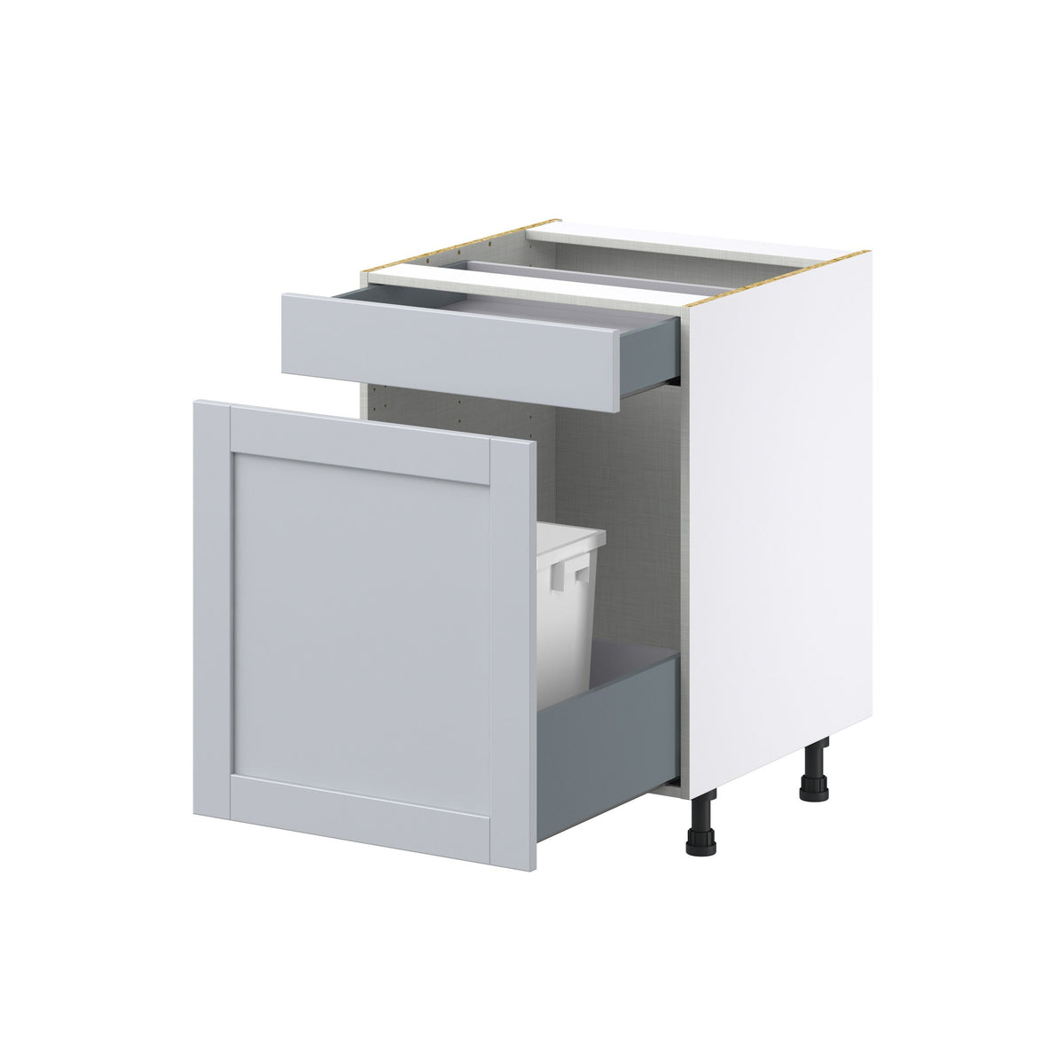 Hugo&Borg Charlesberg 24-in W x 34.5-in H x 25-in D Gray 1-Drawer Pull-out Cabinet Base Fully Assembled Cabinet (Recessed Panel Style)