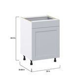 Hugo&Borg Charlesberg 24-in W x 34.5-in H x 25-in D Gray 1-Drawer Pull-out Cabinet Base Fully Assembled Cabinet (Recessed Panel Style)