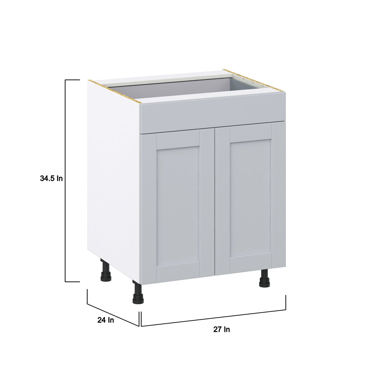 Hugo&Borg Charlesberg 27-in W x 34.5-in H x 24-in D Gray 1-Drawer Base Fully Assembled Cabinet (Recessed Panel Shaker Style)
