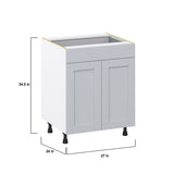 Hugo&Borg Charlesberg 27-in W x 34.5-in H x 24-in D Gray 1-Drawer Base Fully Assembled Cabinet (Recessed Panel Shaker Style)