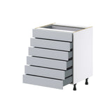 Hugo&Borg Charlesberg 27-in W x 34.5-in H x 24-in D Gray 6-Drawer Base Fully Assembled Cabinet (Recessed Panel Style)