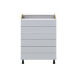 Hugo&Borg Charlesberg 27-in W x 34.5-in H x 24-in D Gray 6-Drawer Base Fully Assembled Cabinet (Recessed Panel Style)