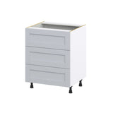 Hugo&Borg Charlesberg 27-in W x 34.5-in H x 24-in D Gray 3-Drawer Base Fully Assembled Cabinet (Recessed Panel Style)
