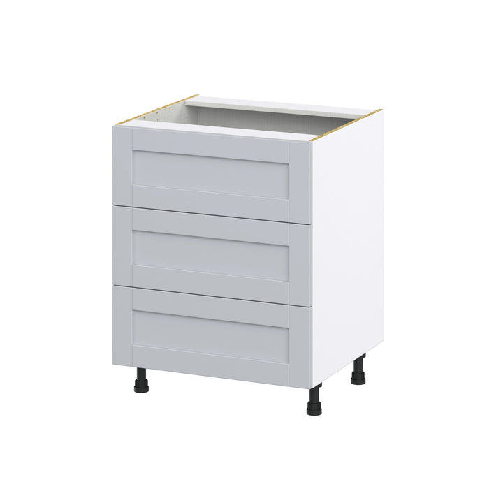 Hugo&Borg Charlesberg 27-in W x 34.5-in H x 24-in D Gray 3-Drawer Base Fully Assembled Cabinet (Recessed Panel Style)