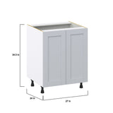 Hugo&Borg Charlesberg 27-in W x 34.5-in H x 24-in D Gray Sink Base Fully Assembled Cabinet (Recessed Panel Shaker Style)