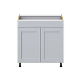 Hugo&Borg Charlesberg 33-in W x 34.5-in H x 24-in D Gray 1-Drawer Base Fully Assembled Cabinet (Recessed Panel Shaker Style)