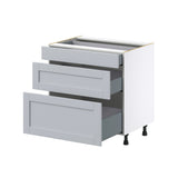 Hugo&Borg Charlesberg 33-in W x 34.5-in H x 24-in D Gray 3-Drawer Base Fully Assembled Cabinet (Recessed Panel Style)