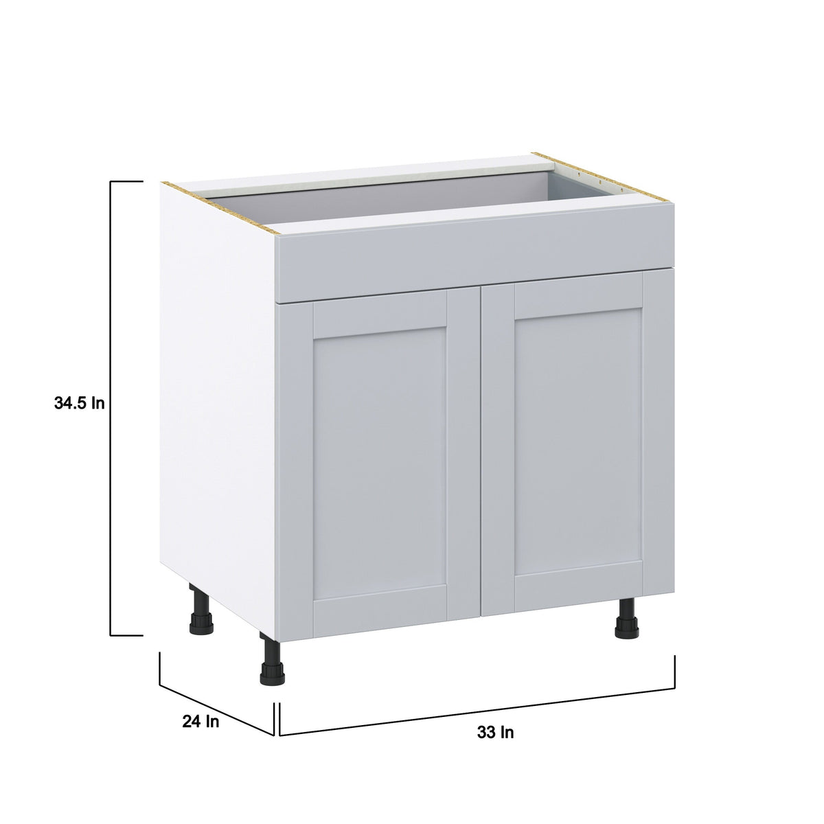 Hugo&Borg Charlesberg 33-in W x 34.5-in H x 24-in D Gray 1-Drawer Base Fully Assembled Cabinet (Recessed Panel Shaker Style)