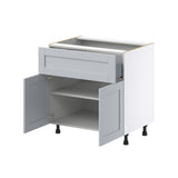 Hugo&Borg Charlesberg 33-in W x 34.5-in H x 25-in D Gray 1-Drawer Base Fully Assembled Cabinet (Recessed Panel Shaker Style)