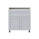 Hugo&Borg Charlesberg 33-in W x 34.5-in H x 25-in D Gray 1-Drawer Base Fully Assembled Cabinet (Recessed Panel Shaker Style)