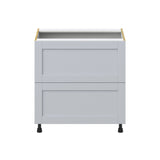 Hugo&Borg Charlesberg 33-in W x 34.5-in H x 24-in D Gray 2-Drawer Base Fully Assembled Cabinet (Recessed Panel Style)
