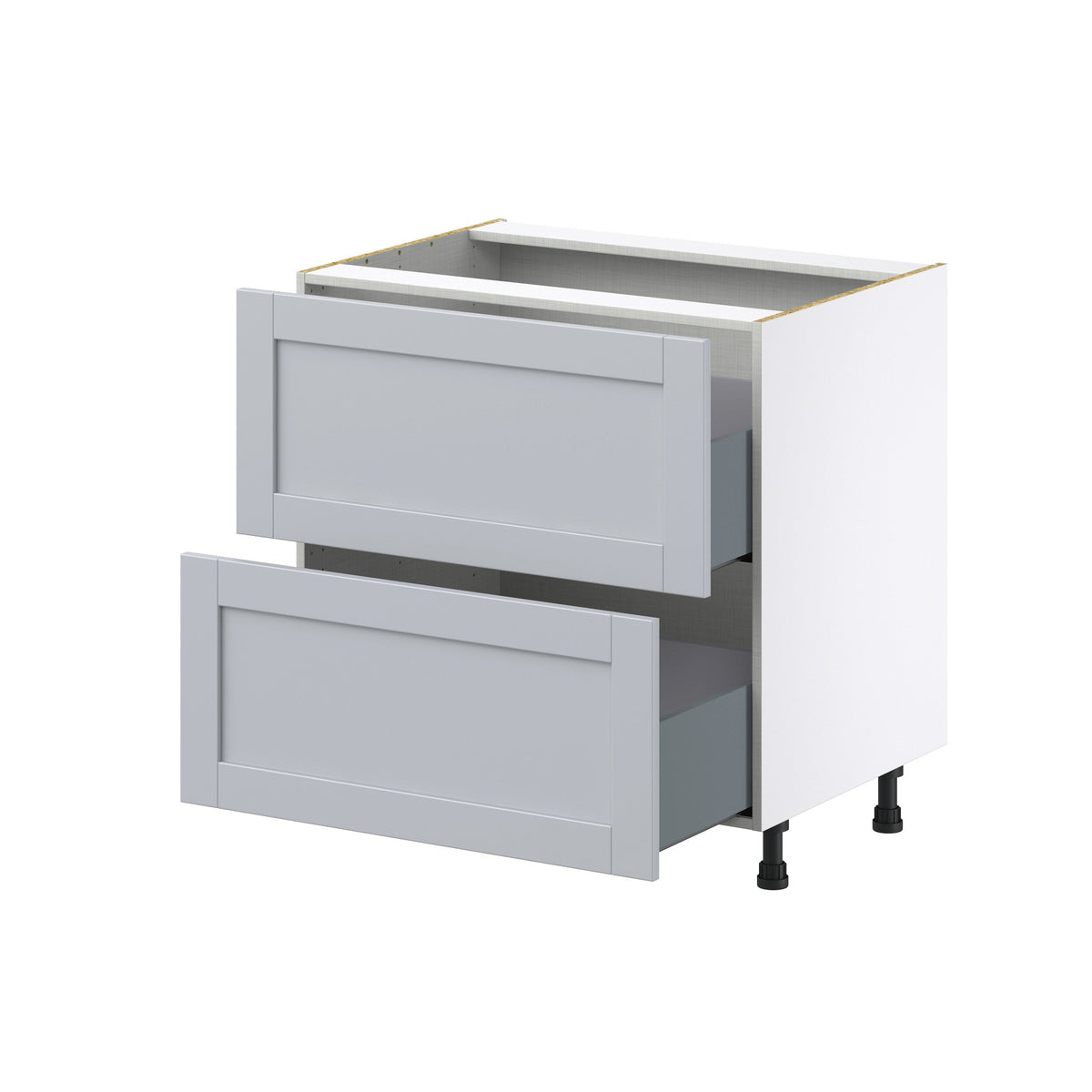 Hugo&Borg Charlesberg 33-in W x 34.5-in H x 24-in D Gray 2-Drawer Base Fully Assembled Cabinet (Recessed Panel Style)