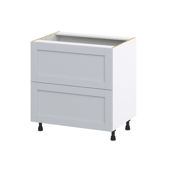Hugo&Borg Charlesberg 33-in W x 34.5-in H x 24-in D Gray 2-Drawer Base Fully Assembled Cabinet (Recessed Panel Style)