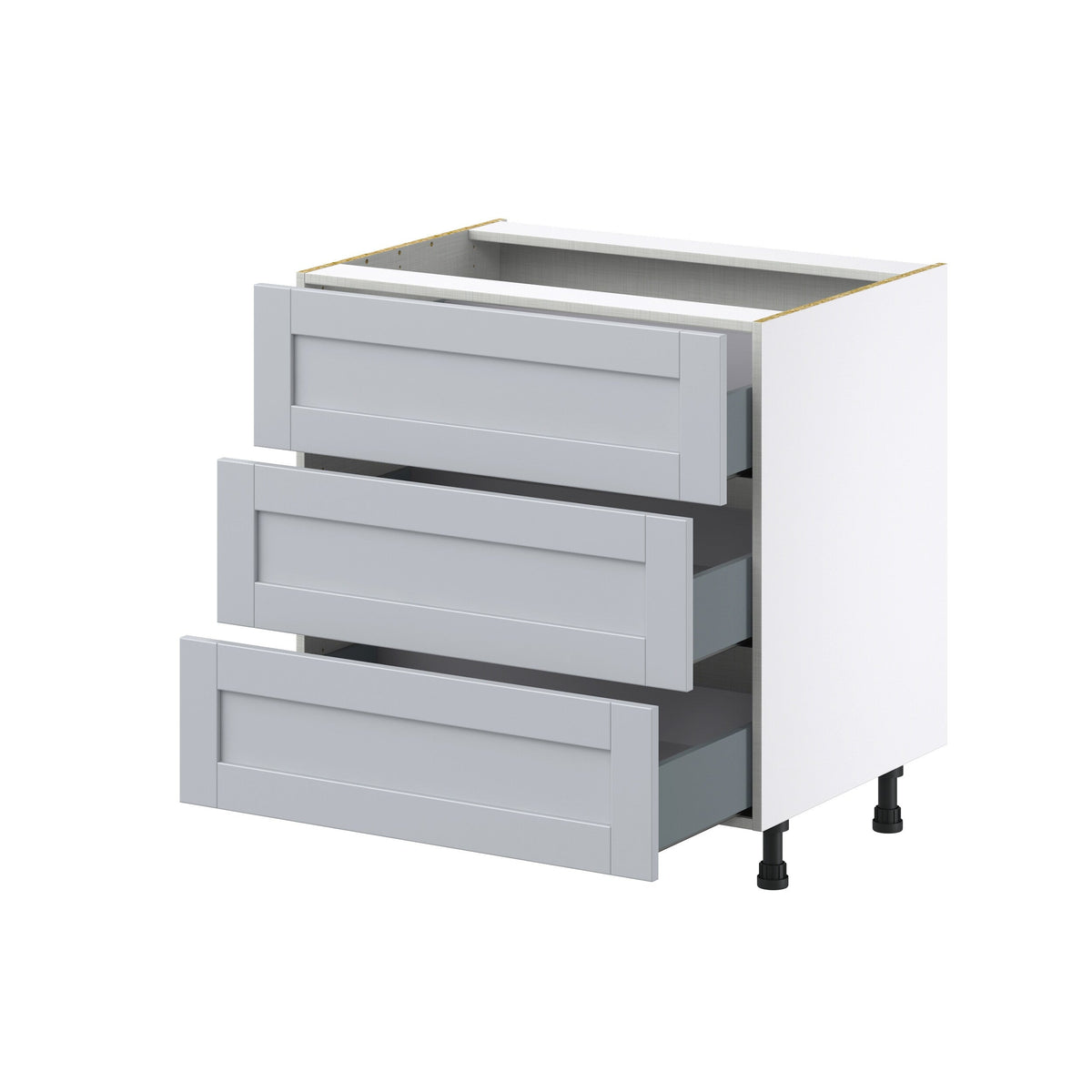 Hugo&Borg Charlesberg 33-in W x 34.5-in H x 24-in D Gray 3-Drawer Base Fully Assembled Cabinet (Recessed Panel Style)