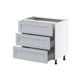 Hugo&Borg Charlesberg 33-in W x 34.5-in H x 24-in D Gray 3-Drawer Base Fully Assembled Cabinet (Recessed Panel Style)