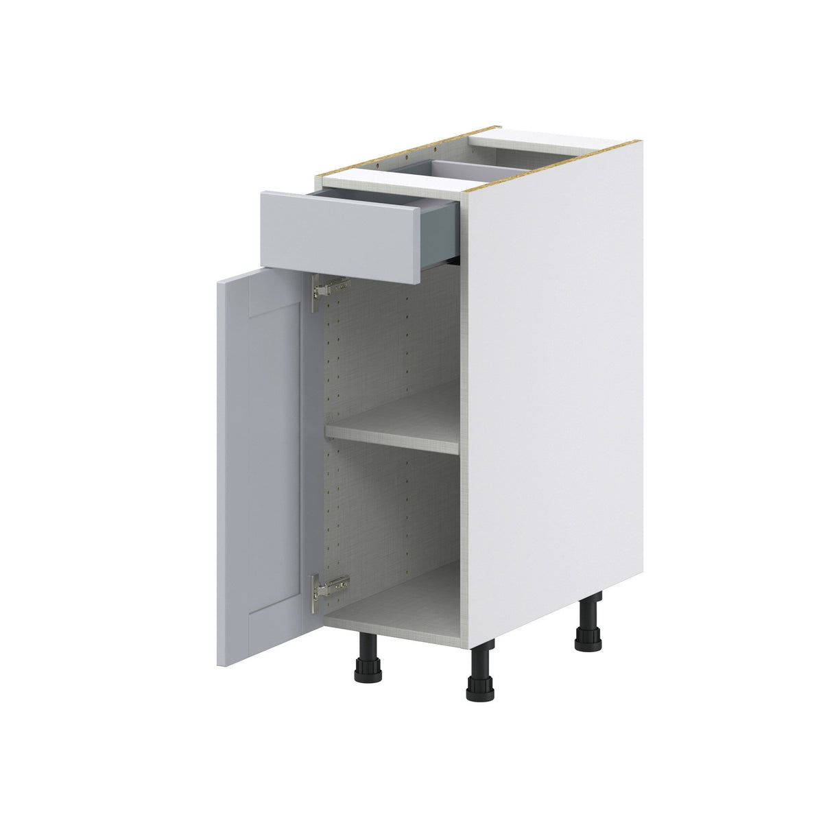 Hugo&Borg Charlesberg 12-in W x 34.5-in H x 24-in D Gray 1-Drawer Base Fully Assembled Cabinet (Recessed Panel Shaker Style)